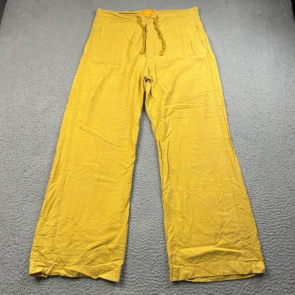 AIREI Other - AIREI Mens Yellow Khadi Drawstring Trousers Cotton Wide Leg 100% Cotton XS